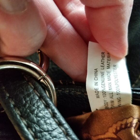 Vtg Tignanello Black Pebbled Leather Convertible Bag Tote Crossbody Bucket - Picture 14 of 15